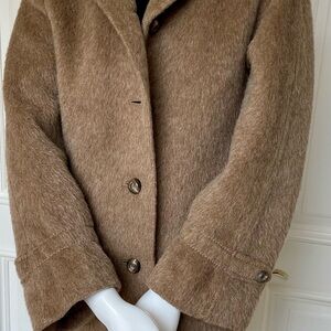 Vintage 100% Lama Wool Coat Luxusqualitat Made in Germany - Camel Tan Overcoat